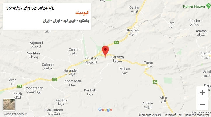 روستای کبودبند بر روی نقشه
