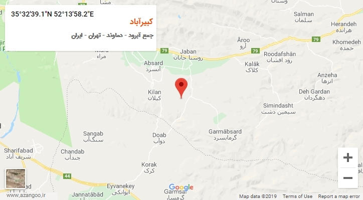روستای کبیرآباد بر روی نقشه