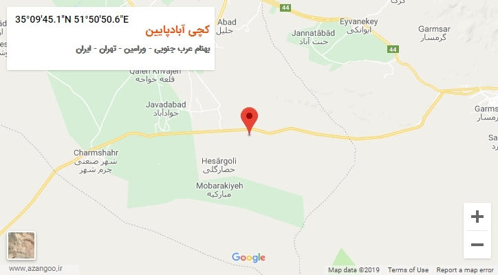 روستای کچی آبادپایین بر روی نقشه