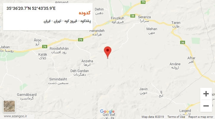 روستای کدوده بر روی نقشه