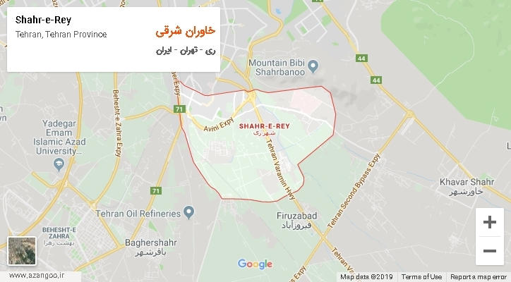 دهستان خاوران شرقی بر روی نقشه