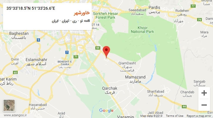 روستای خاورشهر بر روی نقشه