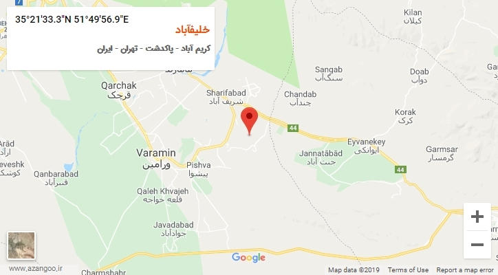 روستای خلیفآباد بر روی نقشه