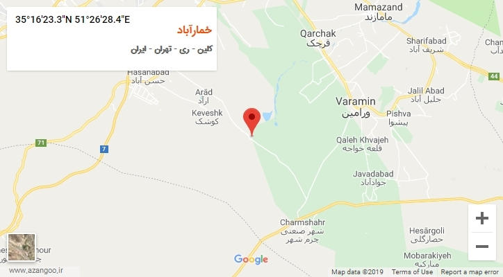 روستای خمارآباد بر روی نقشه