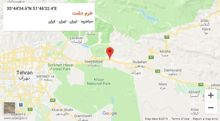روستای خرم دشت بر روی نقشه