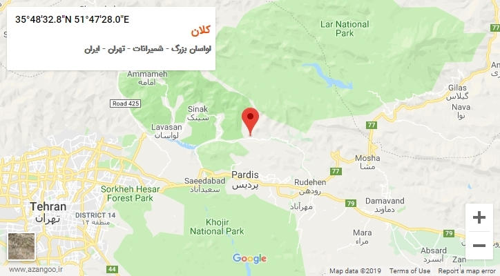 روستای کلان بر روی نقشه