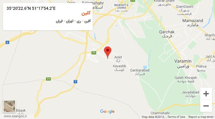 روستای کلین بر روی نقشه