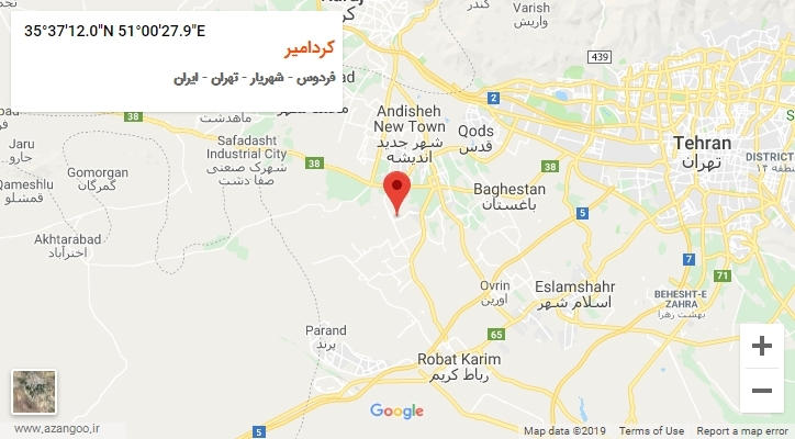 روستای کردامیر بر روی نقشه