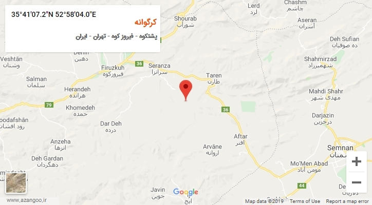 روستای کرگوانه بر روی نقشه