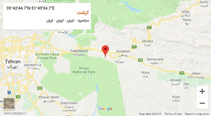 روستای کرشت بر روی نقشه