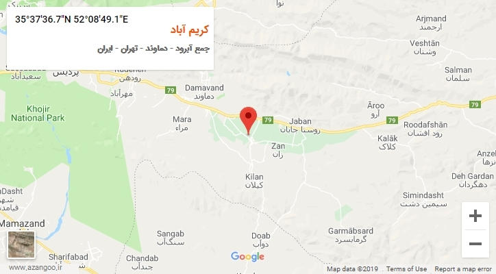 روستای کریم آباد بر روی نقشه