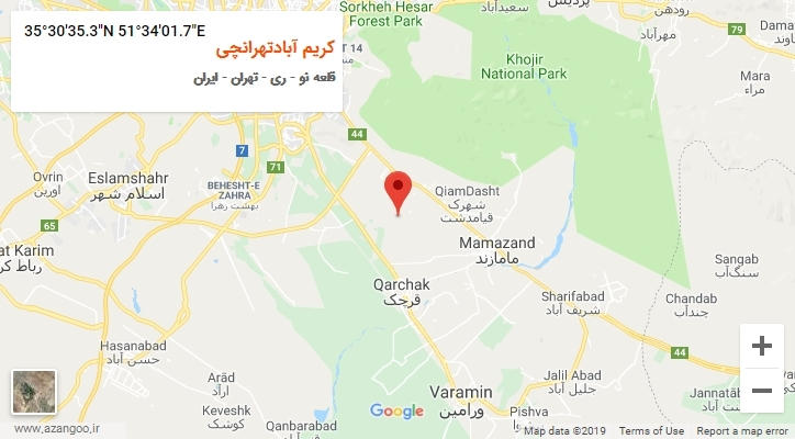 روستای کریم آبادتهرانچی بر روی نقشه