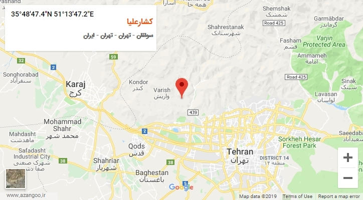 روستای کشارعلیا بر روی نقشه
