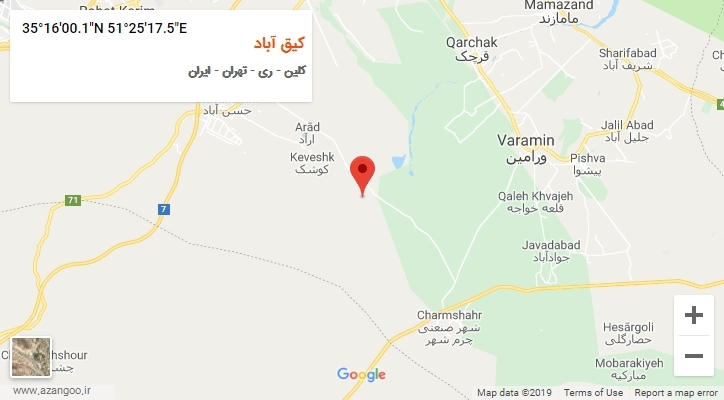 روستای کیق آباد بر روی نقشه