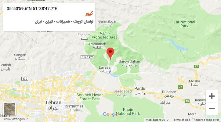 روستای کیور بر روی نقشه