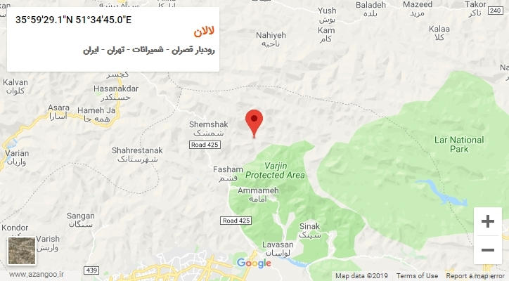 روستای لالان بر روی نقشه