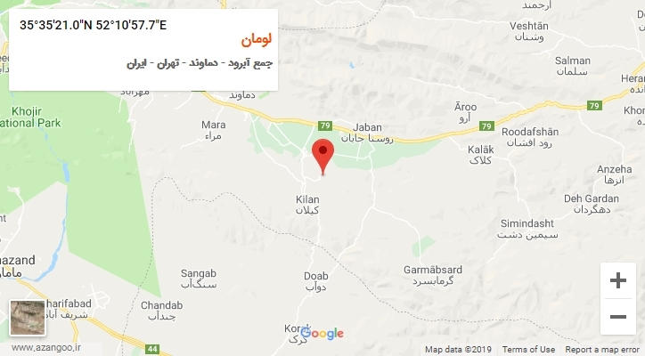 روستای لومان بر روی نقشه