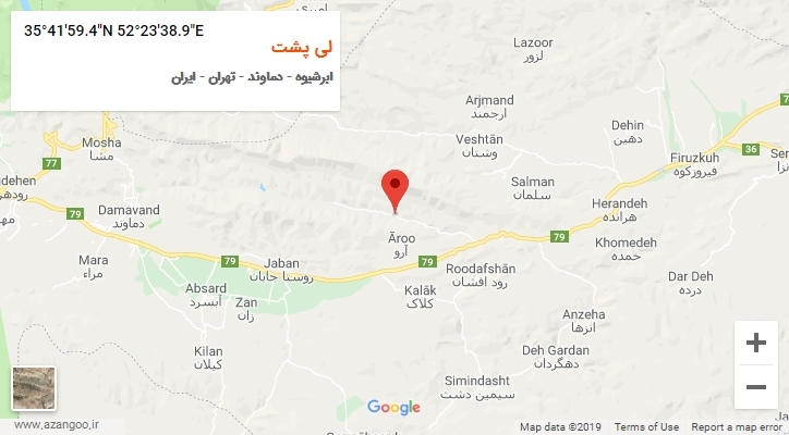 روستای لی پشت بر روی نقشه