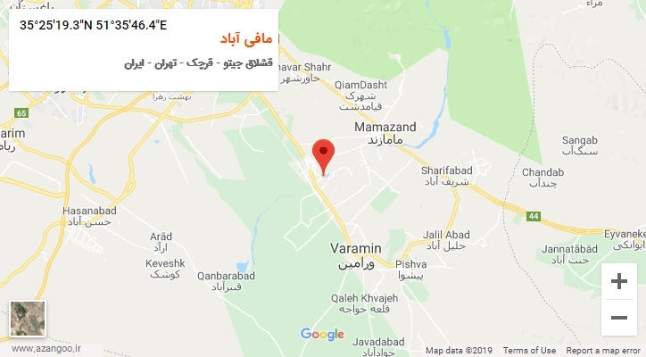 روستای مافی آباد بر روی نقشه
