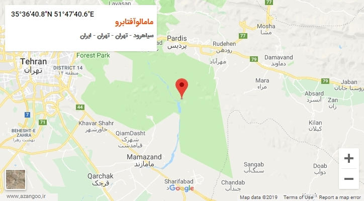 روستای مامالوآفتابرو بر روی نقشه
