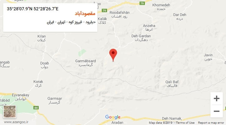 روستای مقصودآباد بر روی نقشه