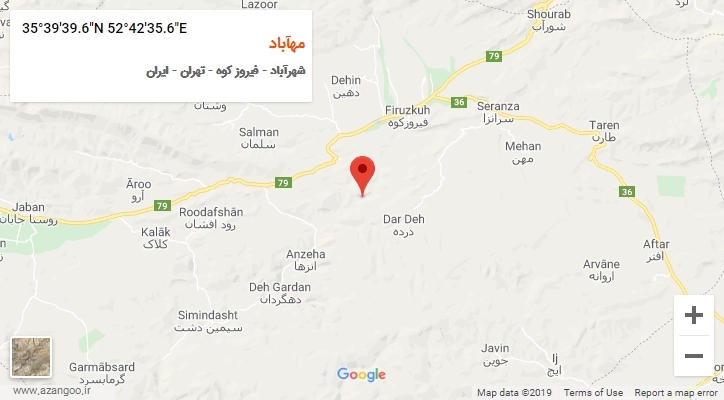 روستای مهآباد بر روی نقشه