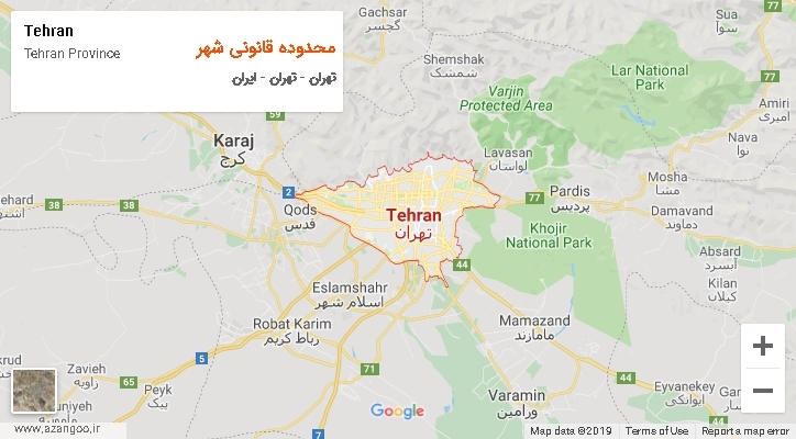 دهستان محدوده قانونی شهر بر روی نقشه