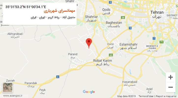 روستای مهمانسرای شهریاری بر روی نقشه