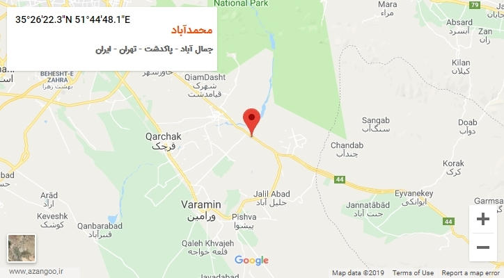 روستای محمدآباد بر روی نقشه