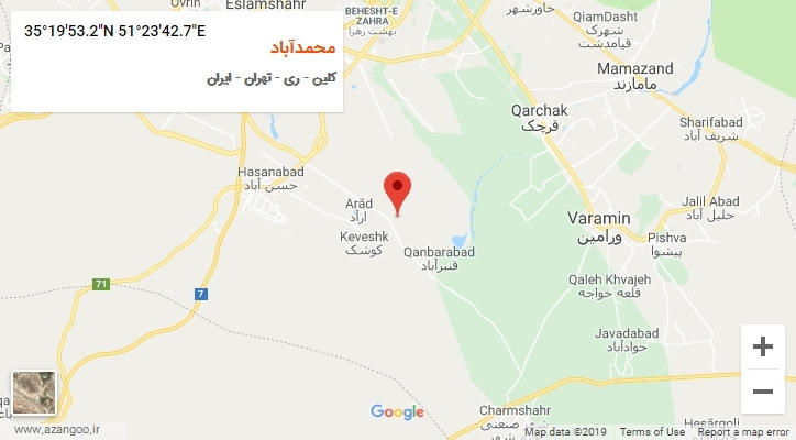 روستای محمدآباد بر روی نقشه