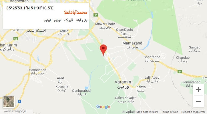 روستای محمدآباداعلا بر روی نقشه