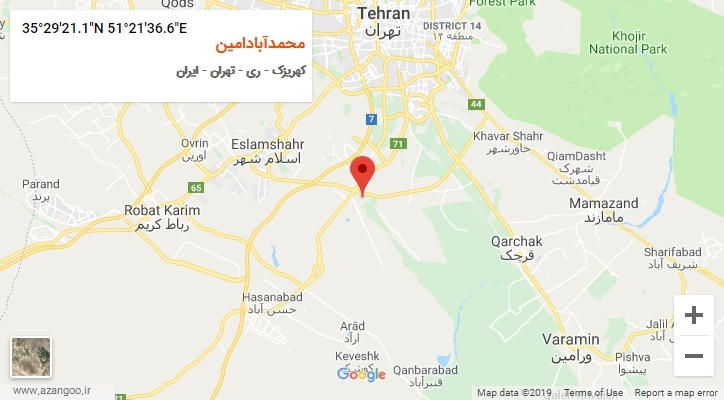 روستای محمدآبادامین بر روی نقشه