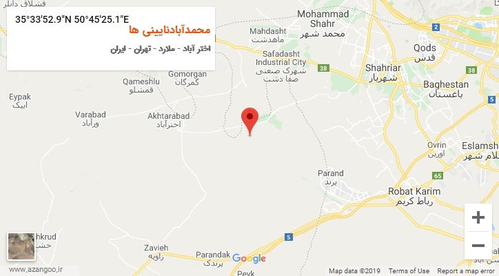 روستای محمدآبادنایینی ها بر روی نقشه