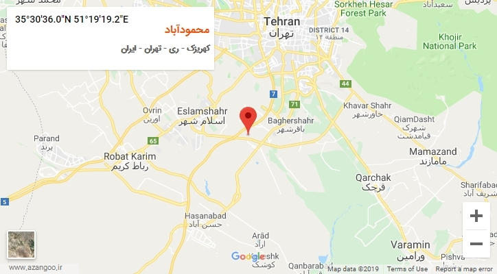 روستای محمودآباد بر روی نقشه