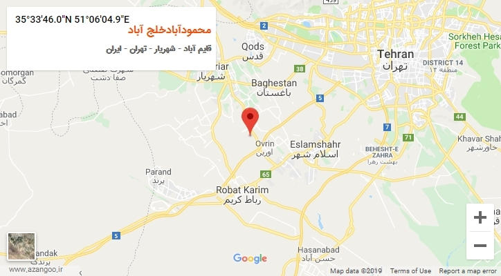 روستای محمودآبادخلج آباد بر روی نقشه