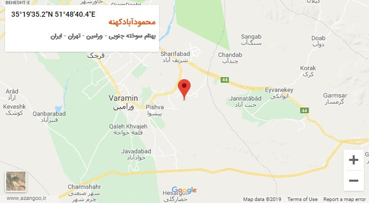 روستای محمودآبادکهنه بر روی نقشه