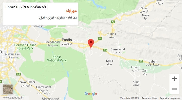 روستای مهرآباد بر روی نقشه