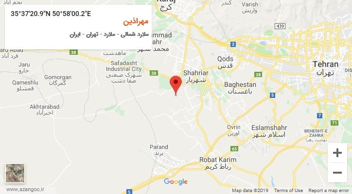 روستای مهراذین بر روی نقشه