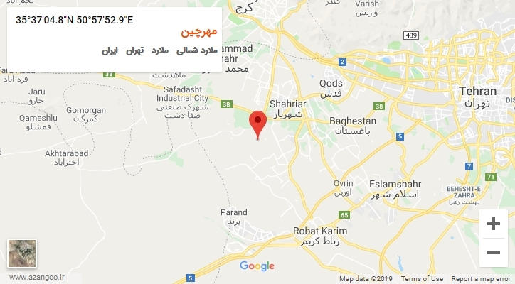 روستای مهرچین بر روی نقشه