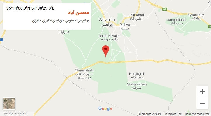 روستای محسن آباد بر روی نقشه
