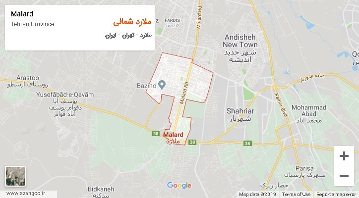 دهستان ملارد شمالی بر روی نقشه