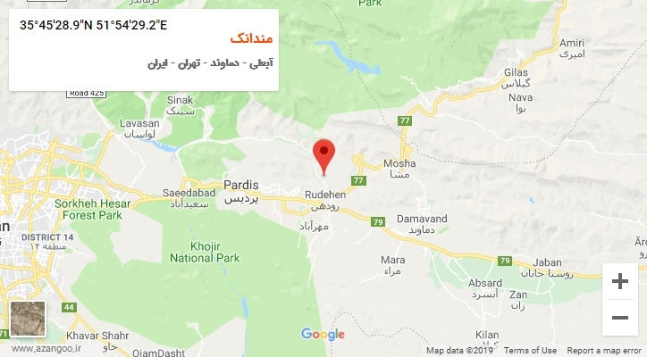 روستای مندانک بر روی نقشه