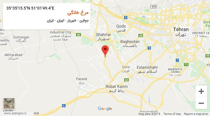 روستای مرغ خانگی بر روی نقشه