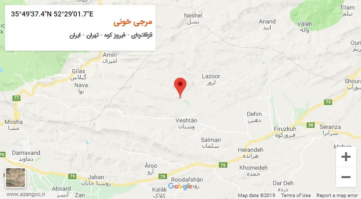 روستای مرجی خونی بر روی نقشه