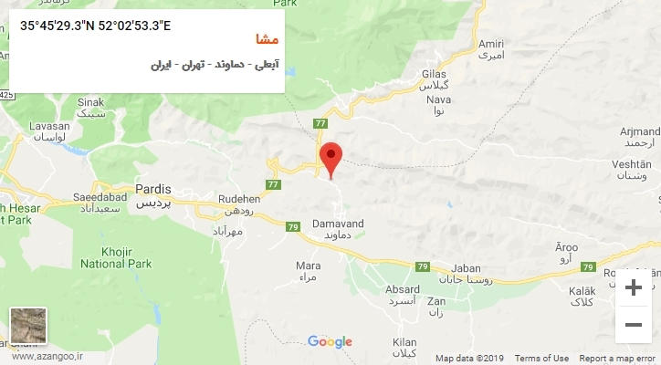 روستای مشا بر روی نقشه
