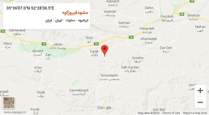 روستای مشهدفیروزکوه بر روی نقشه