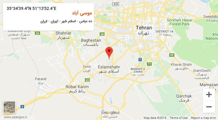 روستای موسی آباد بر روی نقشه