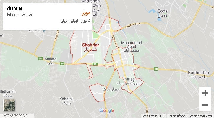 دهستان مویز بر روی نقشه