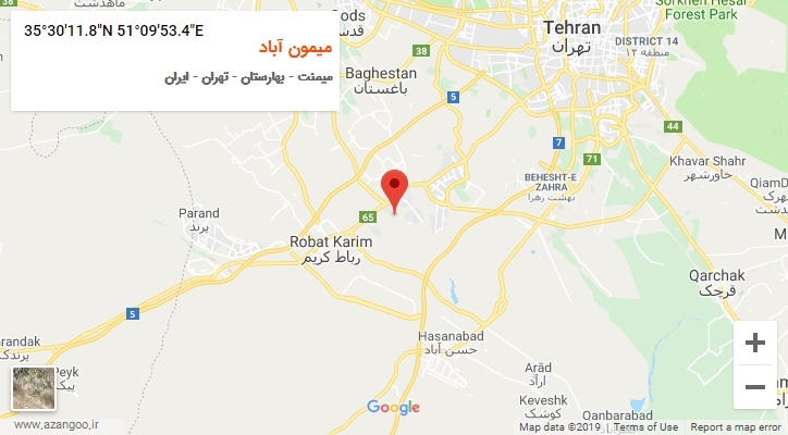 روستای میمون آباد بر روی نقشه