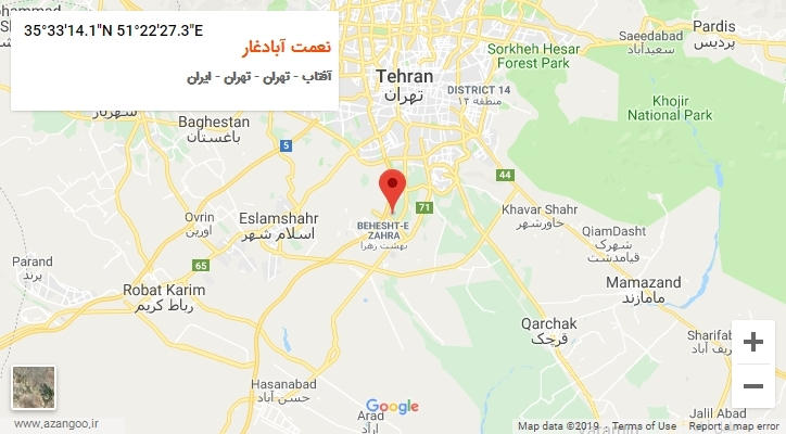 روستای نعمت آبادغار بر روی نقشه